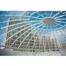 MARCO DEL ESPACIO PREFABOR HALL DE VIDRIO Estructura de acero Proveedor de techo de cúpula de vidrio